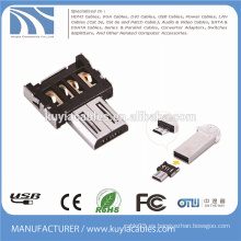 Micro USB OTG Adaptador Mini estilo micro al convertidor usb2.0 para Smartphone conecta Ratón Teclado USB flash disk